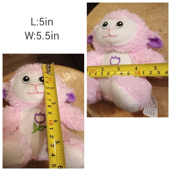 Fuzzy Friends Pink Sheep Lamb🐑 Adorable Easter Plush Stuffed Animal Soft Toy 5" - Picture 12 of 14